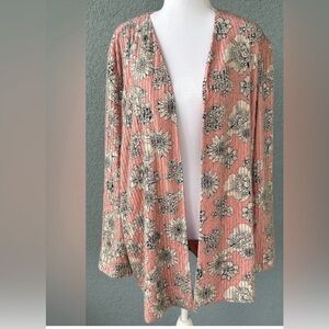 ASOS Boho Pink Beaded Jacket Floral Kimono Festival Layering Piece Size 14